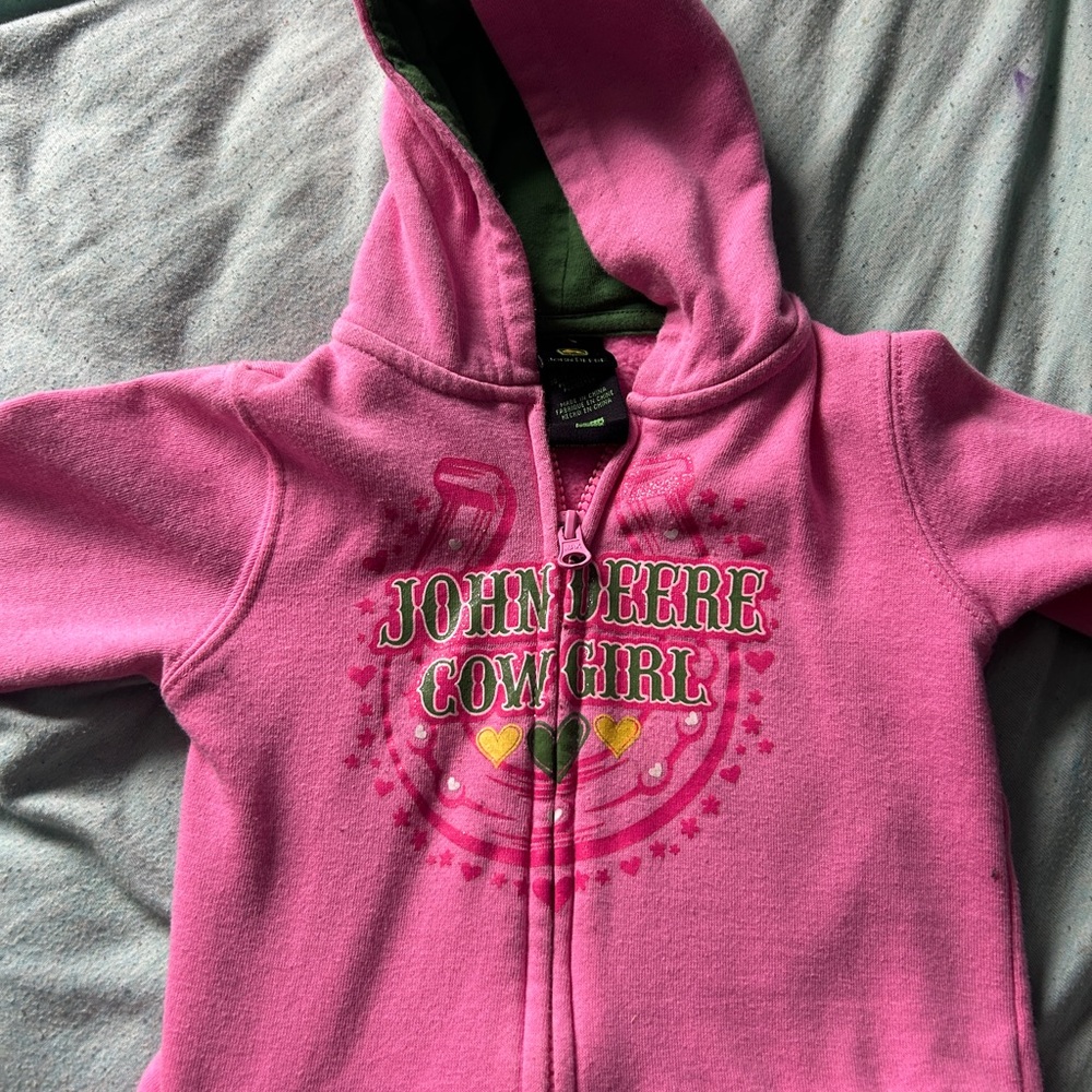 John Deere Pink Cowgirl Kids Hoodie